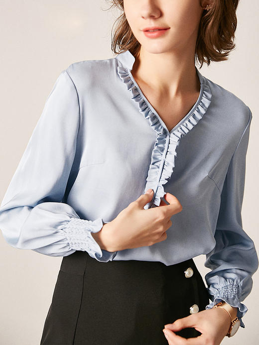 裁缝学苑AG80真丝上衣纸样女装秋新款长袖衬衫女夏服装打版裁剪图 商品图1