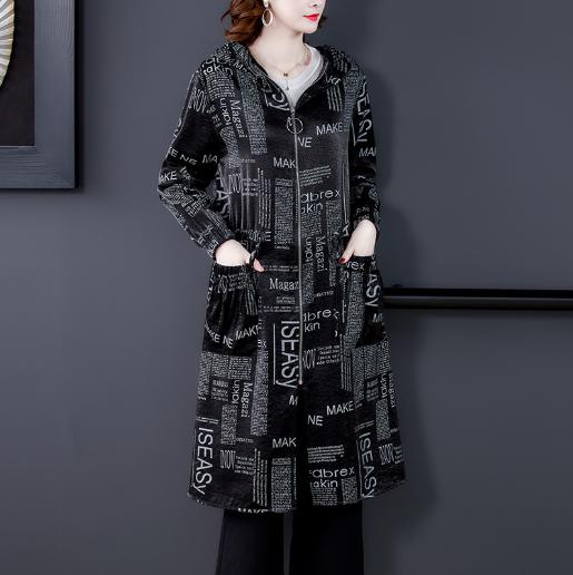 AHM-lry2117新款长袖中长款宽松遮肉气质时尚休闲开衫外套 商品图5