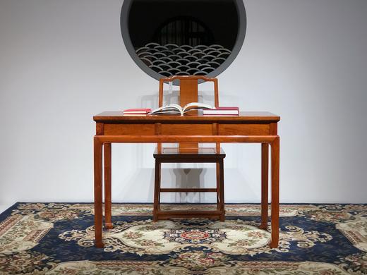 红桥红  家具严选  缅甸花梨（大果紫檀）  【108 马蹄腿三抽 小书桌两件套】 商品图0