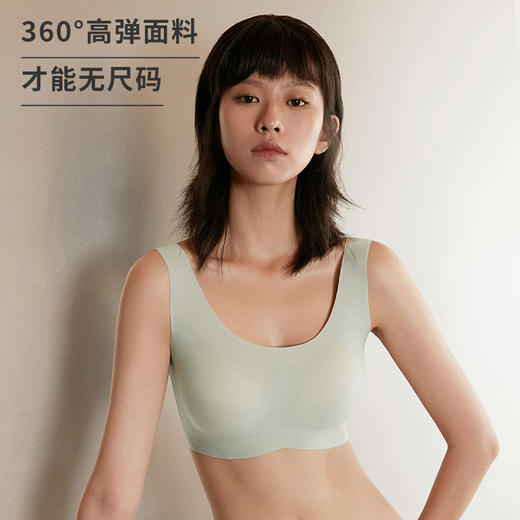 【两件99元】HSIA遐 背心式无痕文胸 无尺码背心围中小胸一片式睡眠薄款无尺码无钢圈内衣女 商品图3