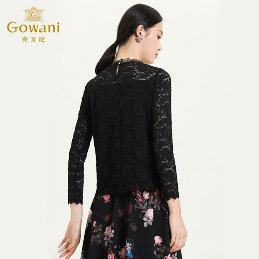 乔万尼新款衬衫女设计感小众蕾丝拼接小性感外传百搭轻熟上衣ES3C511 商品图3