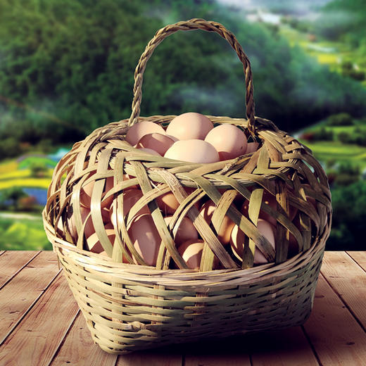 (竹篓装)原耕土鸡蛋100/120枚礼品装，1篓起订，5篓起送。适合送礼送人等。 商品图0