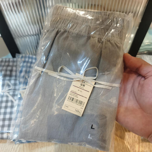 【全棉家居短裤】男生内裤全棉家居短裤水洗棉格子纯色 商品图7