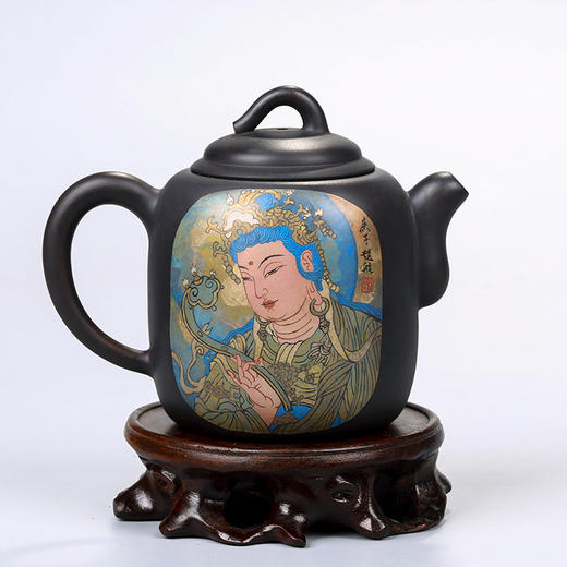 赵航 菩萨紫陶壶（一对） 商品图2