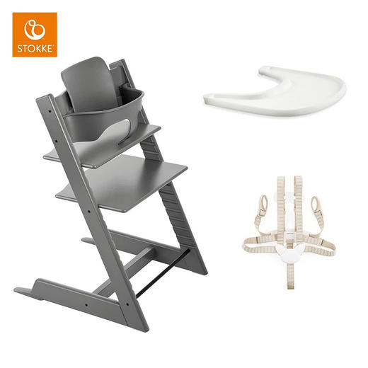 挪威 Stokke  Tripp Trapp 成长椅+Baby Set套件 TT学习椅 餐椅5件套 商品图5