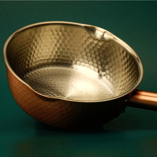 进口日本新光堂纯铸铜锅雪平锅炒菜锅奶锅煮面锅家用汤锅泡面锅口径18