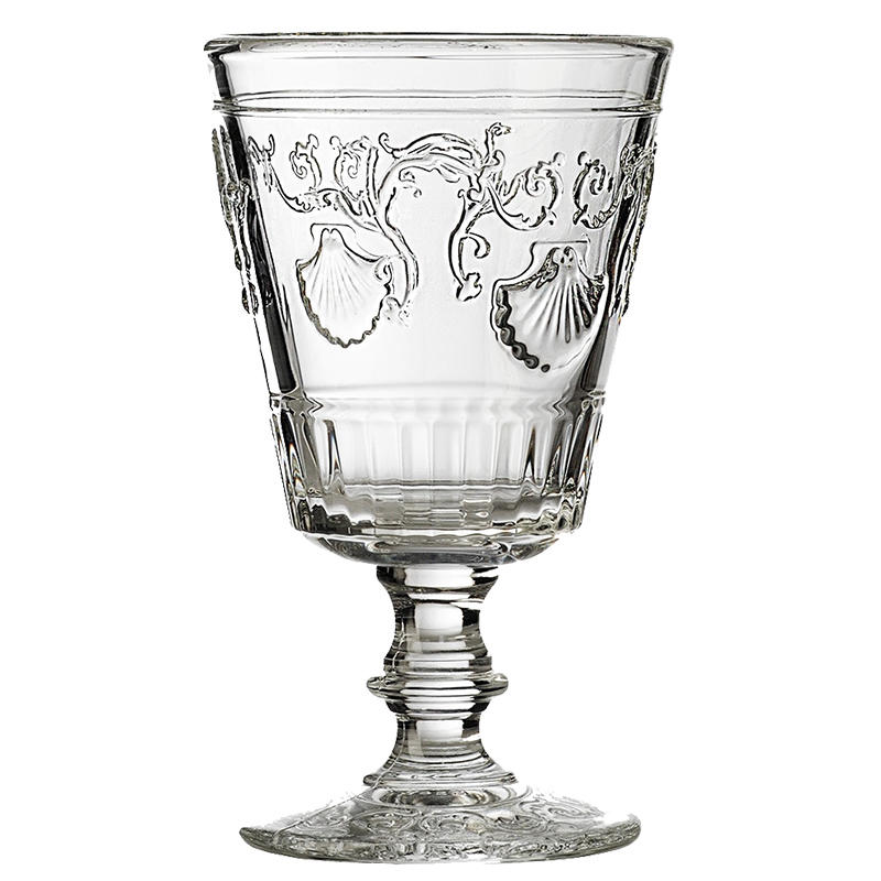 法国进口la rochere复古玻璃杯 浮雕巴洛克风格杯