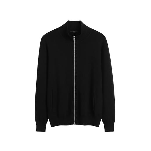 HIM漢崇 针织开衫男立领黑色秋季合身ins潮流帅气男士线衫外套 商品图4