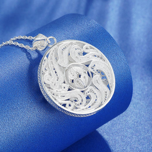 【韶华蝶梦】子佩集纯银转运蝴蝶吊坠【QFDZ002】（不含链）花丝208 商品图4