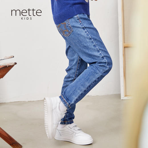 METTE童装2020秋新品女童牛仔裤时尚水洗小直筒女宝休闲裤 商品图2