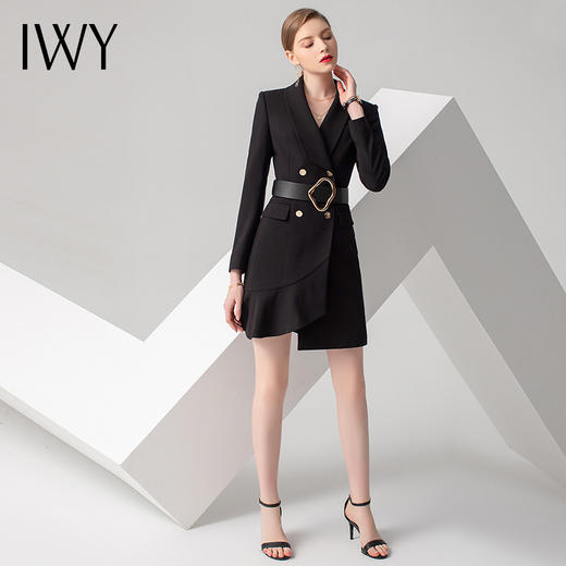 IWY/黑色长袖连衣裙Q10359 商品图2
