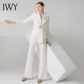 IWY/白色长袖西装长裤套装C10347+P30347