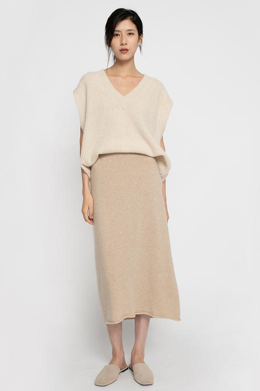 2020设计款女士无染色羊绒A型半身裙 商品图0