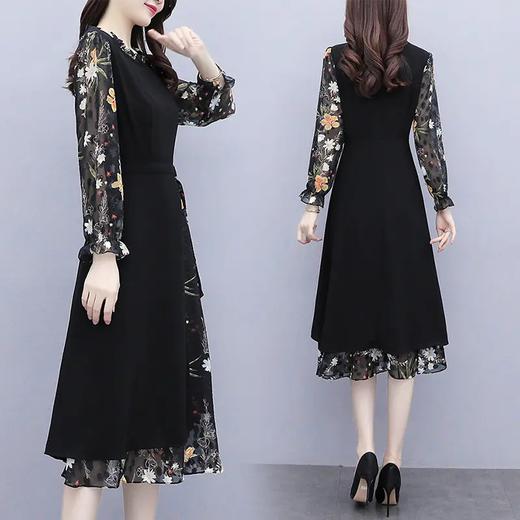 DML-6993初秋新款高端大码宽松遮肉显瘦连衣裙 商品图2