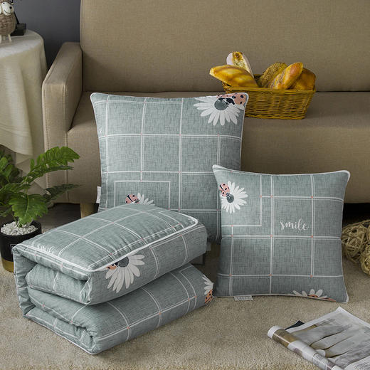 惠慈家居 精舒棉抱枕被 羽丝棉抱枕被 40*40cm/105*155cm 三色可选 商品图0