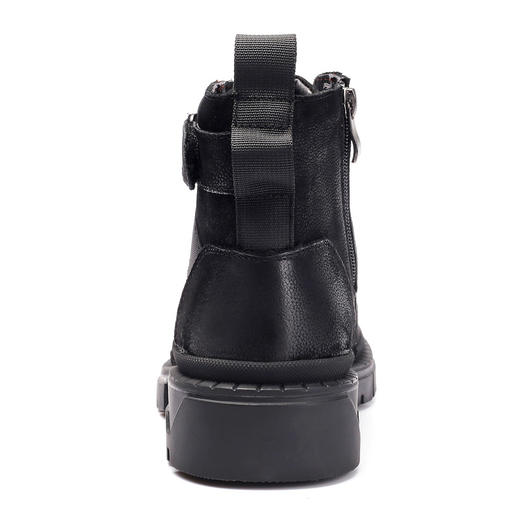 强人马丁靴男头层牛皮透气耐磨复古户外靴子便捷侧拉链有型百搭男靴 Q3DXA218031 商品图2