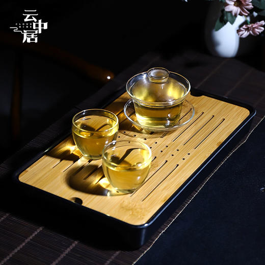 黑色长方形简约干泡中号茶盘 商品图1