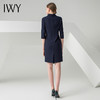 IWY/高端职业连衣裙女时尚气质中裙藏青OL 女裙 商品缩略图3