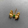 高冰种阳绿翡翠蛋面设计师款蝴蝶胸针18k黄金镶嵌 商品缩略图9