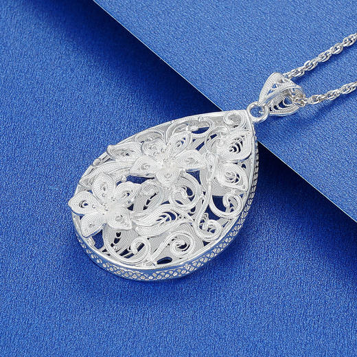 子佩集纯银花丝吊坠【WBDZ020】（不含链）花丝水滴形208 商品图1