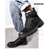 强人马丁靴男头层牛皮透气耐磨复古户外靴子便捷侧拉链有型百搭男靴 Q3DXA218031 商品缩略图9