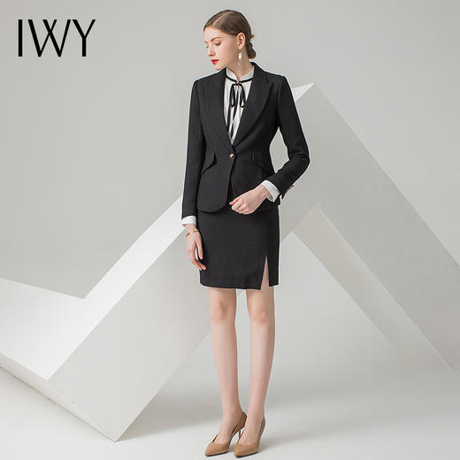 IWY/黑色长袖西装半裙套装CS85 商品图2