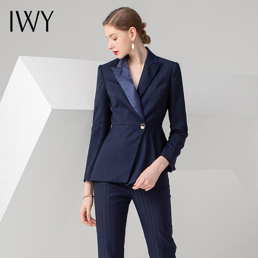 IWY/藏青色长袖西装长裤套装C0512+P0333 商品图1