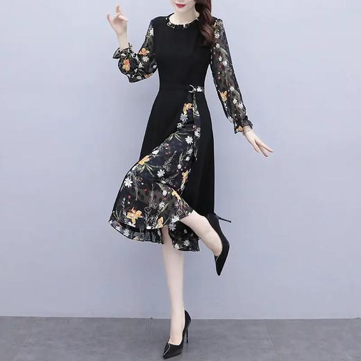 DML-6993初秋新款高端大码宽松遮肉显瘦连衣裙 商品图1