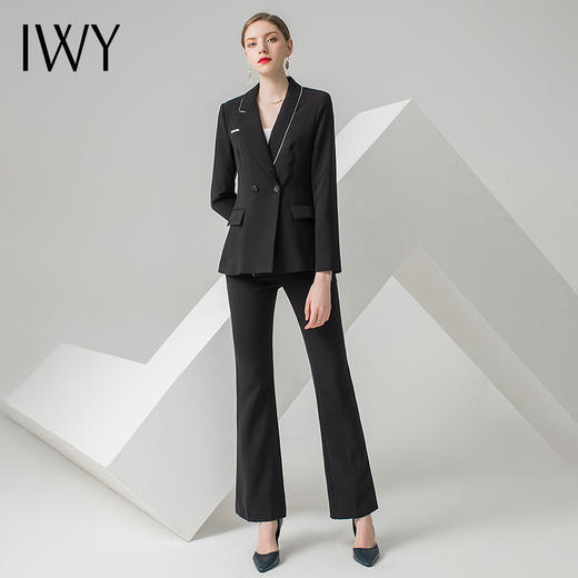 IWY/黑色长袖西装长裤套装CP811 商品图0