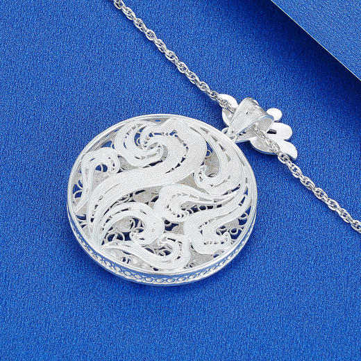 子佩集纯银孔雀吊坠【QFDZ007】（不含链）珐琅彩花丝208 商品图3