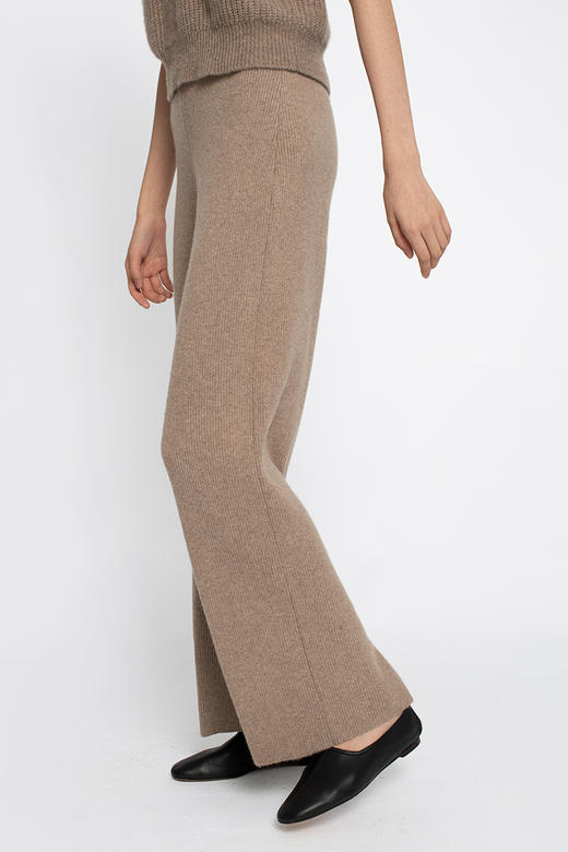 2020经典款女士无染色羊绒螺纹直筒裤 商品图2