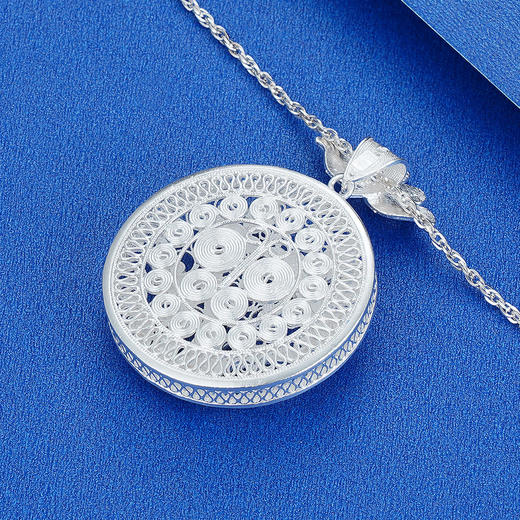 子佩集纯银蝶恋花吊坠【WBHHDZ-19】（不含链）珐琅彩花丝208 商品图4