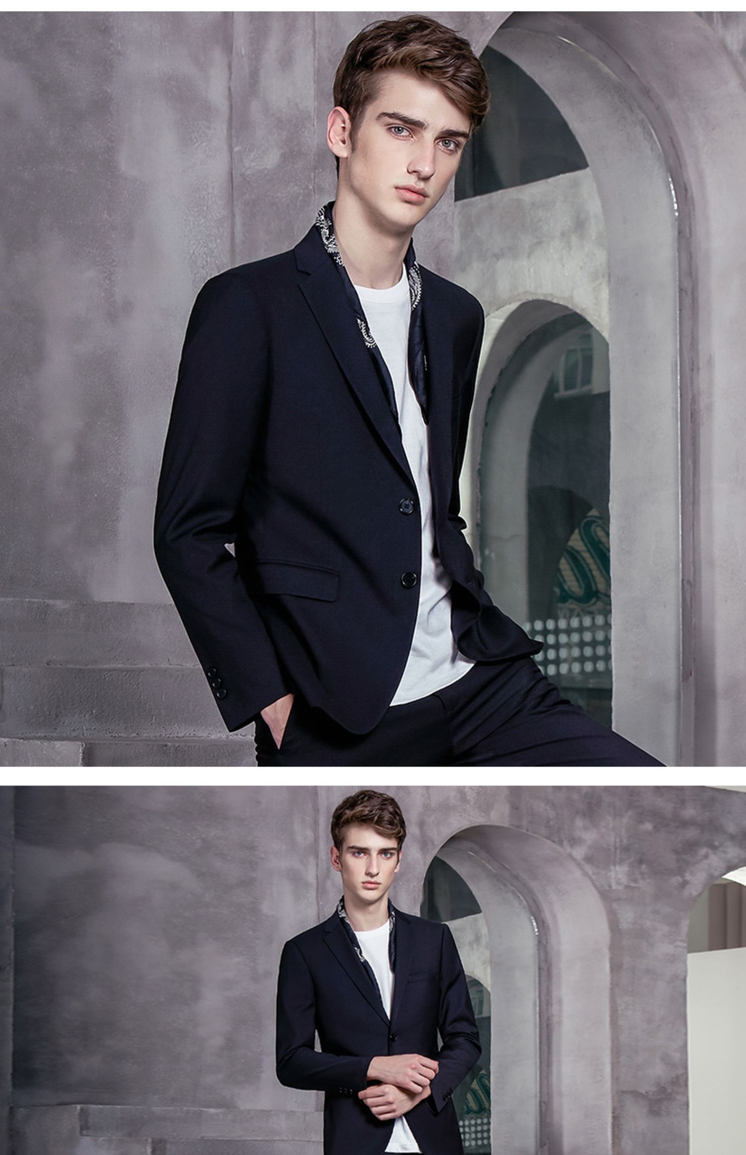 圣得西西服套装职业正装修身商务休闲新郎婚礼结婚礼服西装男套装