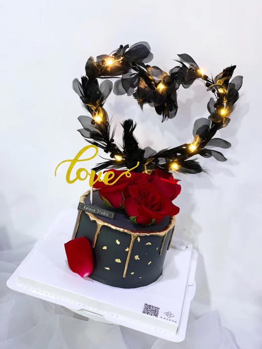 黑色爱心羽毛玫瑰款 商品图0
