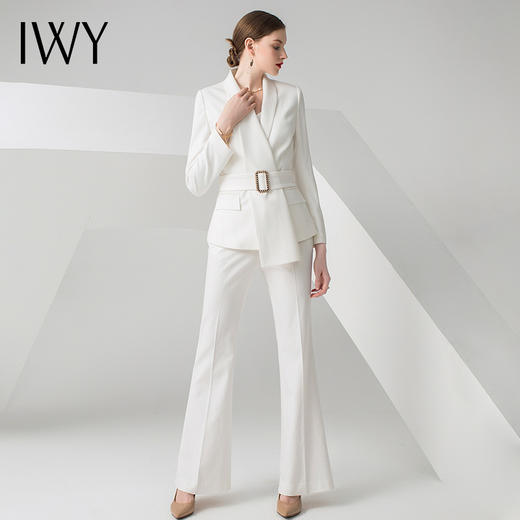 IWY/白色长袖西装长裤套装C10347+P30347 商品图2