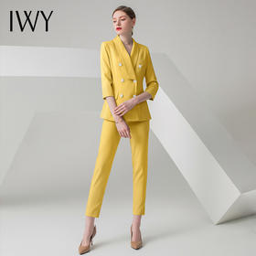 IWY/黄色长袖西装长裤套装CP10223