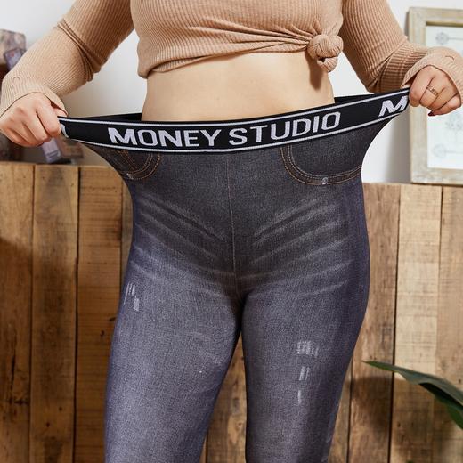 女士羊毛蚕丝加厚聚暖保暖裤2527&360g创新牛仔风加绒大版保暖一体裤5173 商品图9