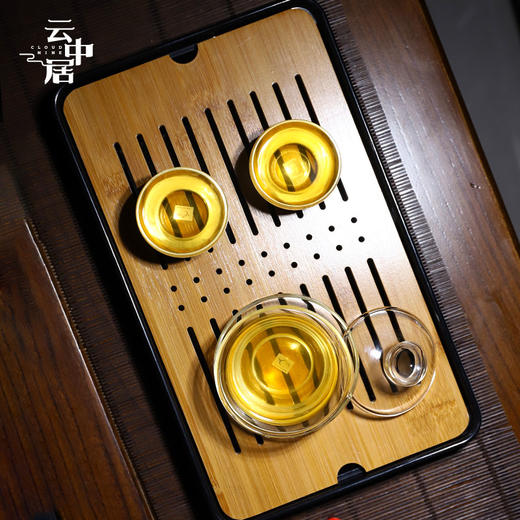 黑色长方形简约干泡中号茶盘 商品图2