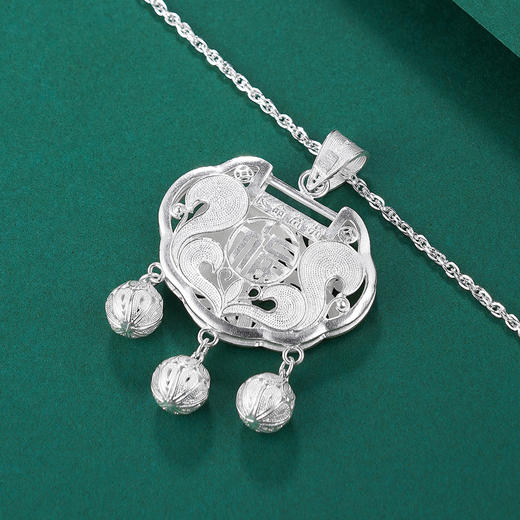【抱竹】子佩集S990银熊猫锁吊坠【QFDZ009】（不含链）珐琅彩花丝208 商品图5