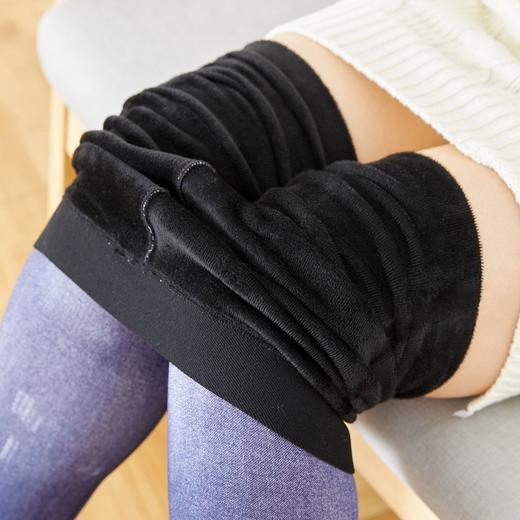 女士羊毛蚕丝加厚聚暖保暖裤2527&360g创新牛仔风加绒大版保暖一体裤5173 商品图11