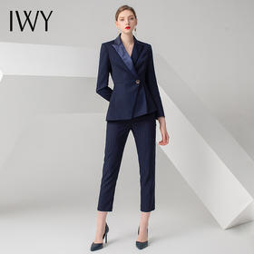 IWY/藏青色长袖西装长裤套装C0512+P0333