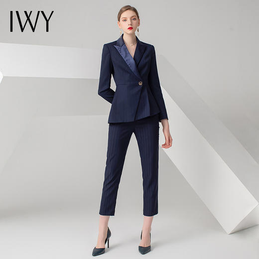 IWY/藏青色长袖西装长裤套装C0512+P0333 商品图0
