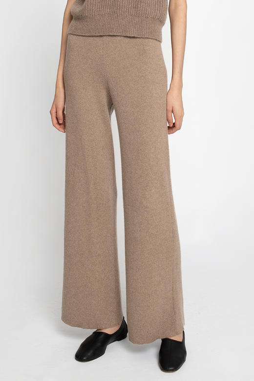 2020经典款女士无染色羊绒螺纹直筒裤 商品图4