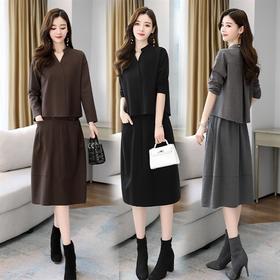 时尚气质，罗马棉套裙两件套HR-GJC2930