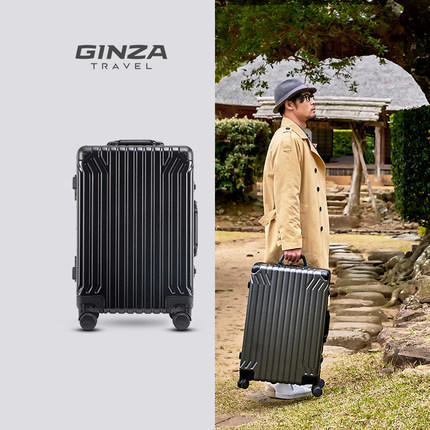 银座PC铝框旅行箱飞机轮20寸/24寸/28寸商务登机箱密码锁拉杆箱男女A-9270K 商品图1