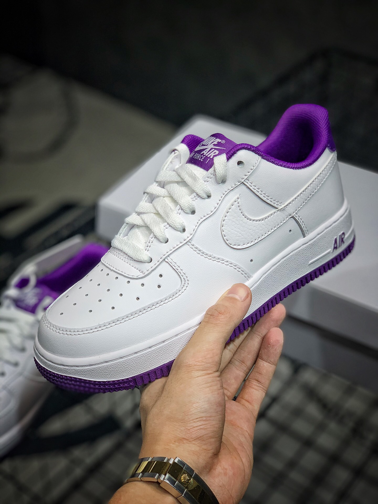 天猫正品airforce1lowwhitepurple白紫空军一号低帮男女款板鞋内置