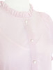TYNVIE 泡泡袖花边领口衬衫 - 粉色条纹 商品缩略图2