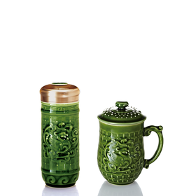 【组合套装】喜凤来仪随身杯+高杯礼盒  330ml双层/450ml