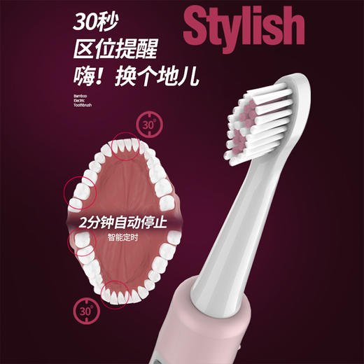 【配4个刷头】铂瑞·声波电动牙刷 | 德国柔软刷毛，声波清洁牙缝，不伤牙龈 商品图3