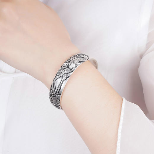 【长寿仙鹤】子佩集原创纯手工银镯 商品图6